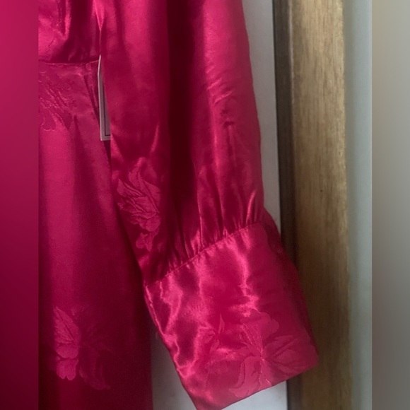 STATE Vibrant Red (Size 8) Floral Embroidered Long-sleeve Cut-out Back Dress - Picture 5 of 13